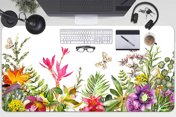 Desk mat tropical plants
