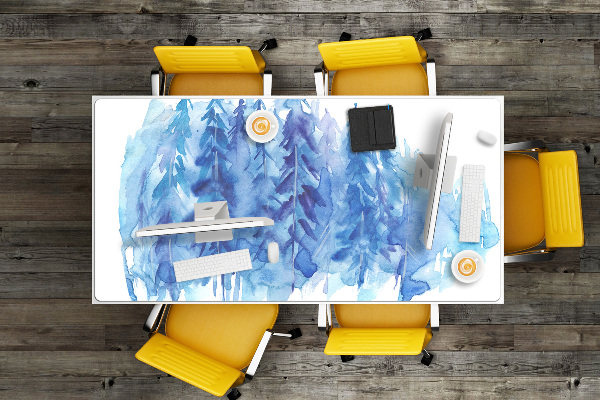 Desk mat Watercolor winter forest