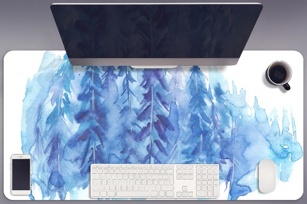 Desk mat Watercolor winter forest