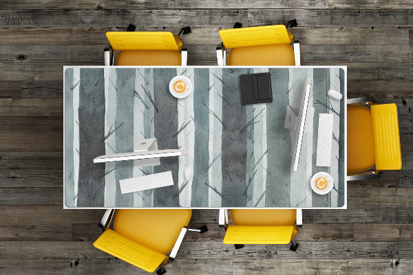 Large desk mat table protector Stripes pattern 3D