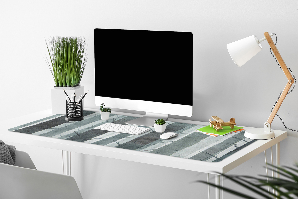 Large desk mat table protector Stripes pattern 3D