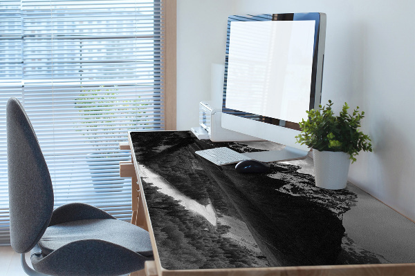 Large desk mat for children dark mountains
