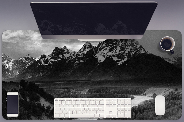 Large desk mat for children dark mountains