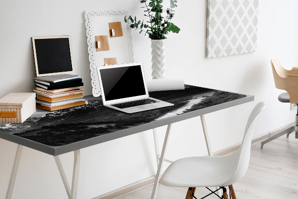 Large desk mat for children dark mountains