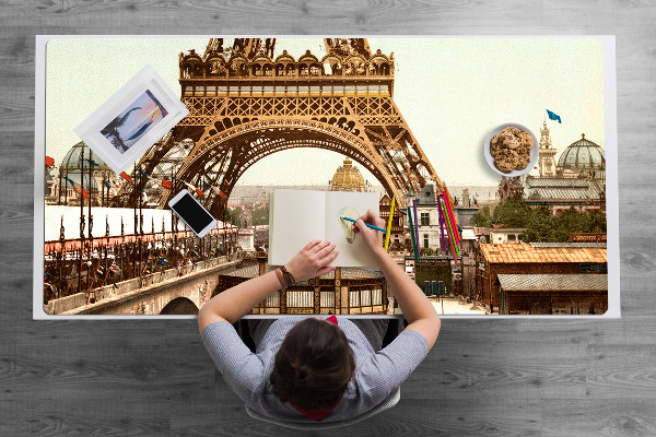 Desk mat Eiffel Tower retro