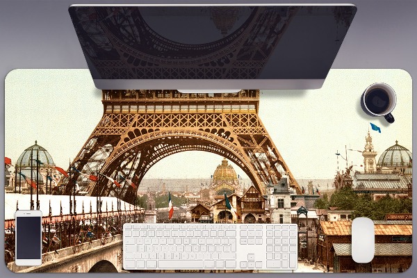 Desk mat Eiffel Tower retro