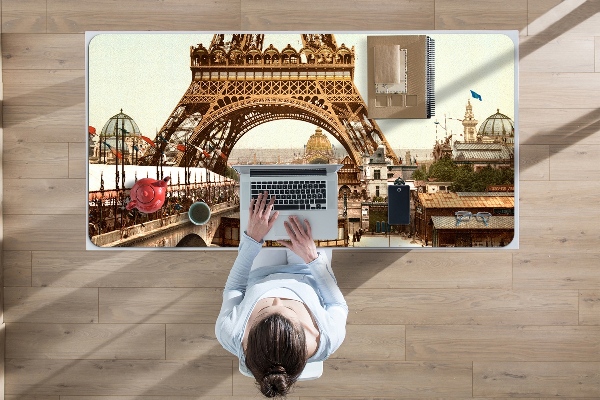 Desk mat Eiffel Tower retro