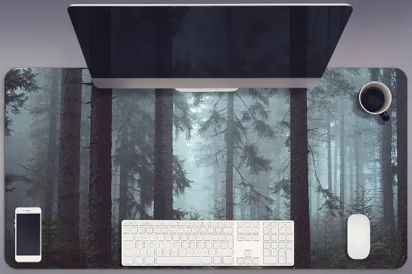 Large desk mat for children misty Forest
