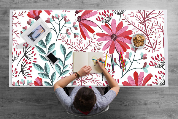 Full desk mat flowery pattern