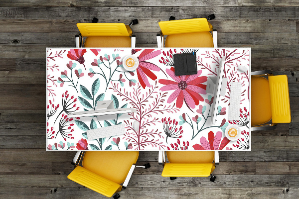 Full desk mat flowery pattern