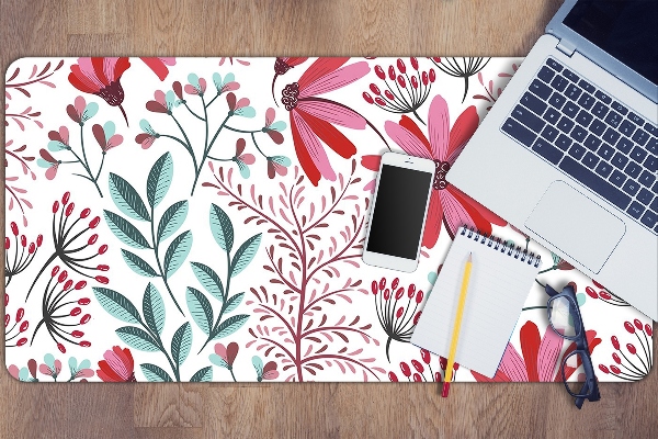 Full desk mat flowery pattern