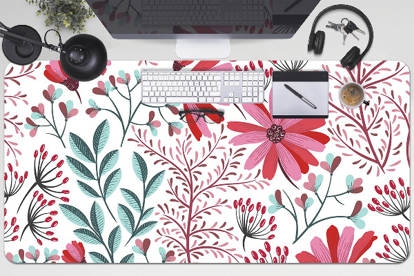 Full desk mat flowery pattern