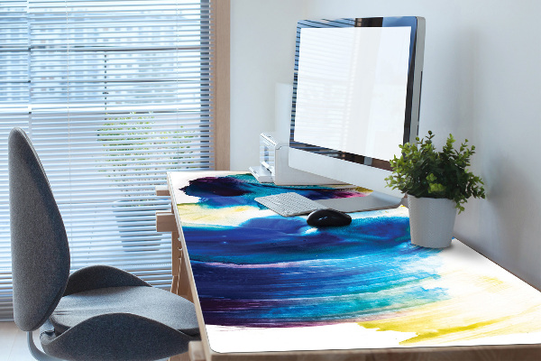 Full desk protector blue spots