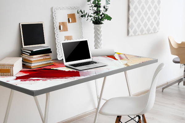 Large desk mat for children paint stains
