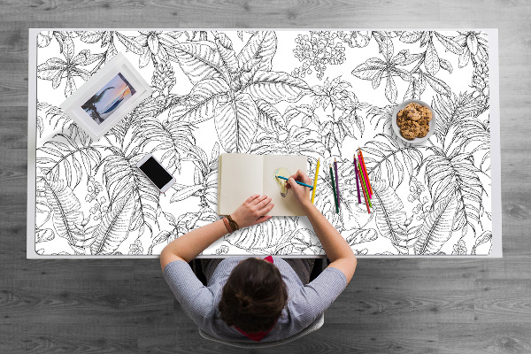 Desk pad drawn leaves