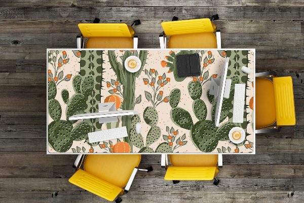 Desk mat orange cactus