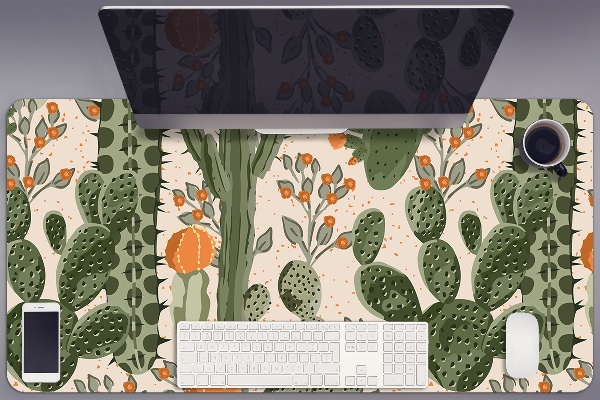 Desk mat orange cactus