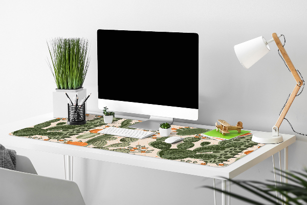 Desk mat orange cactus