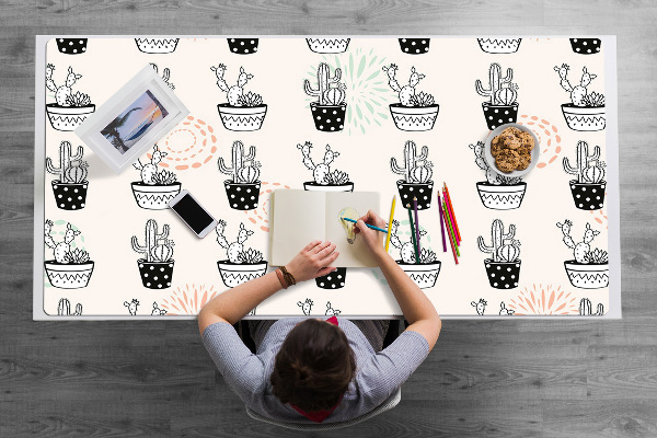 Full desk protector cactus flower pots