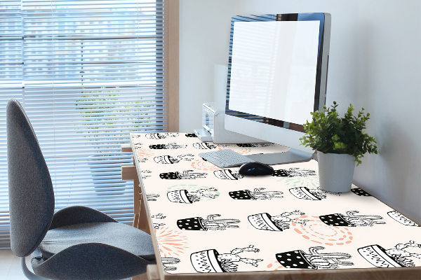 Full desk protector cactus flower pots