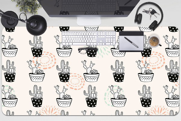 Full desk protector cactus flower pots