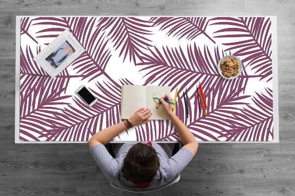Full desk protector purple leaves