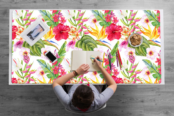 Desk mat exotic hibiscus