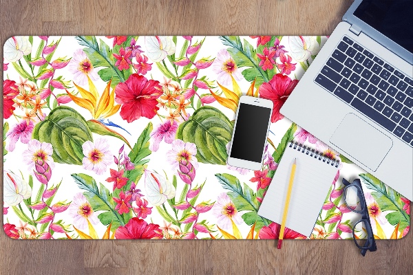 Desk mat exotic hibiscus