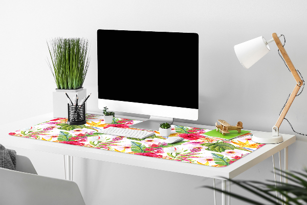 Desk mat exotic hibiscus