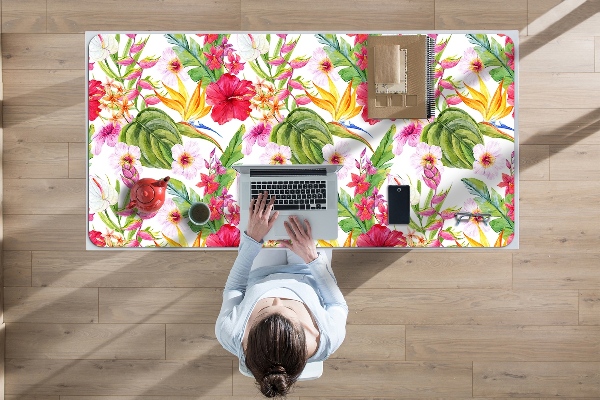 Desk mat exotic hibiscus