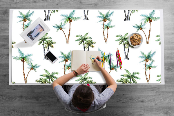 Large desk mat table protector palm mural