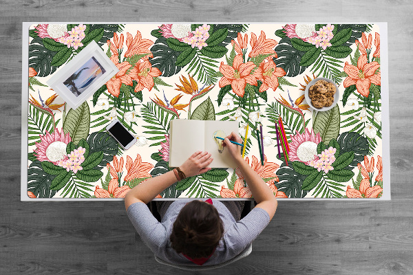 Large desk pad PVC protector flowers mural