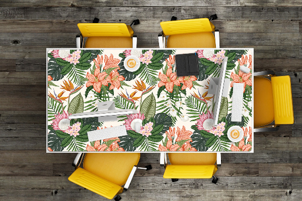Large desk pad PVC protector flowers mural