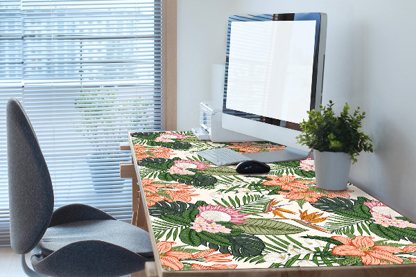 Large desk pad PVC protector flowers mural