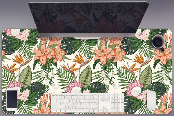 Large desk pad PVC protector flowers mural