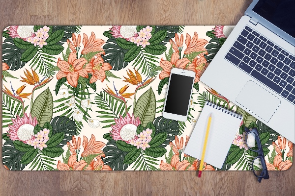 Large desk pad PVC protector flowers mural