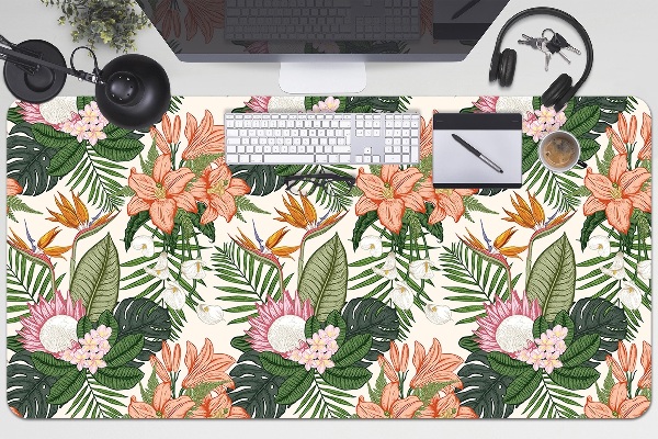 Large desk pad PVC protector flowers mural