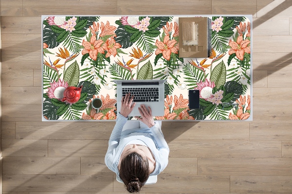 Large desk pad PVC protector flowers mural