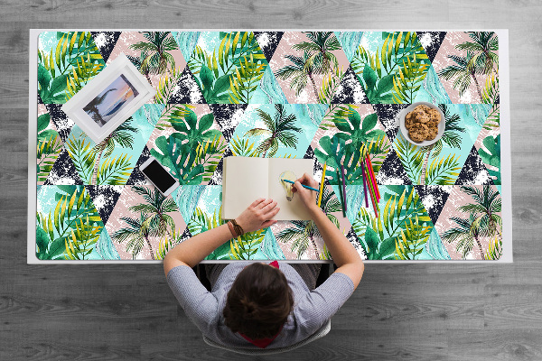 Large desk mat for children palm tree pattern