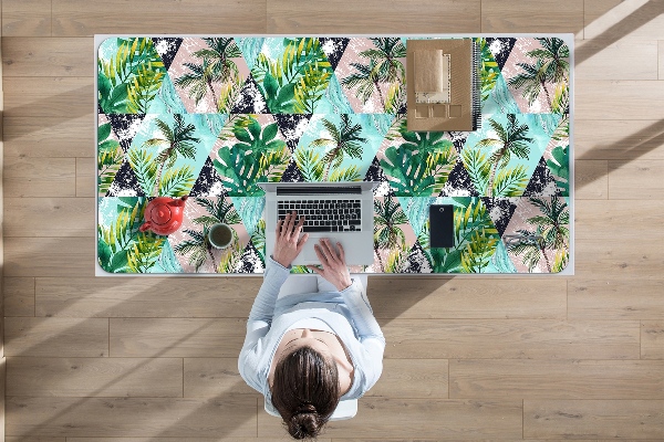 Large desk mat for children palm tree pattern