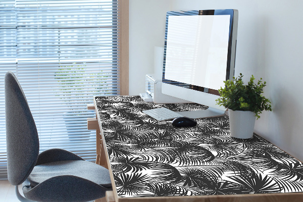 Large desk pad PVC protector black palm
