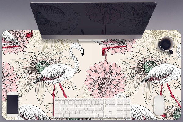 Full desk mat pink flamingo