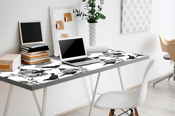Large desk mat table protector bird cage