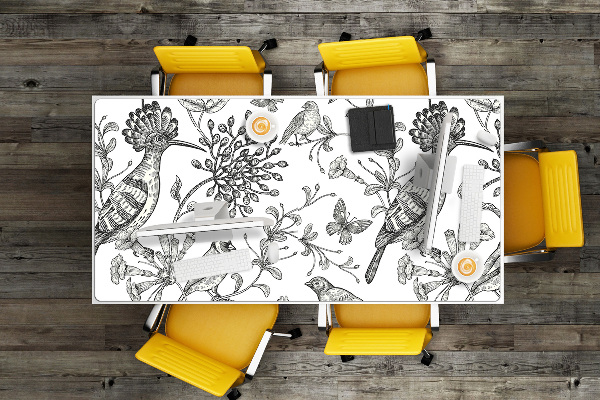 Full desk protector sketched birds