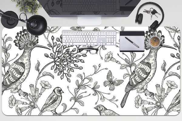 Full desk protector sketched birds
