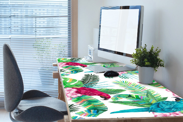 Large desk pad PVC protector parrots mural