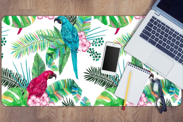 Large desk pad PVC protector parrots mural
