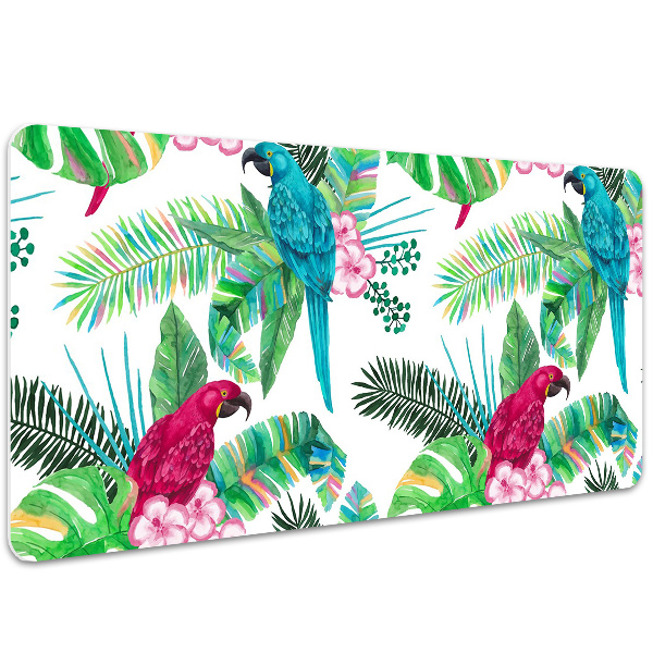 Large desk pad PVC protector parrots mural