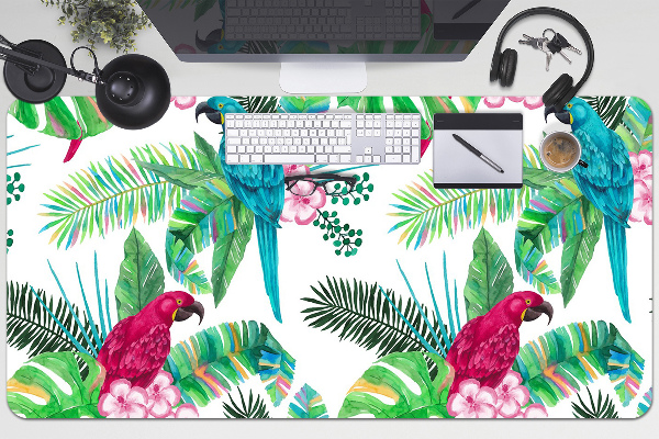 Large desk pad PVC protector parrots mural