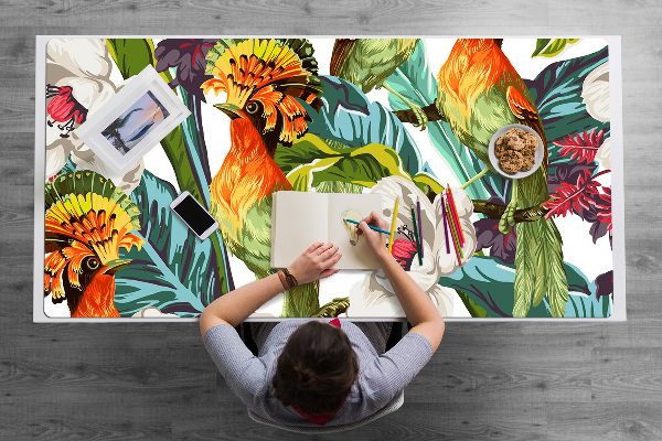 Full desk protector exotic birds